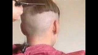 Extreme haircut - hair fetish model