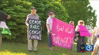 VIDEO: Protesters show up outside of Coast Guard Academy