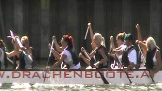 Drachenbootrennen am 28.8.11 in Korneuburg - 2. Rennen Team Grisus Damen aka die Bunnys