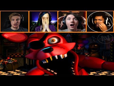 Let's Players Reaction To Rockstar Foxy's Jumpscare | Fnaf Ultimate Custom Night