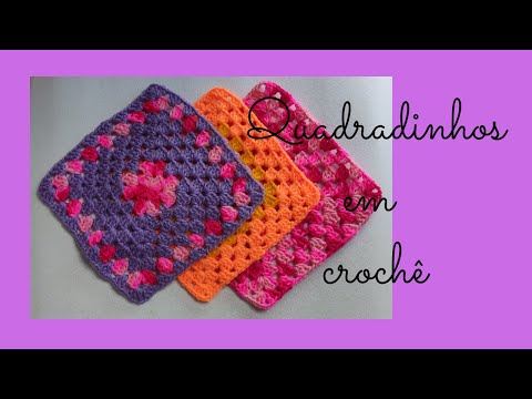 Quadradinhos em crochê - Quadradinhos do amor - Por Patricia Carrêro