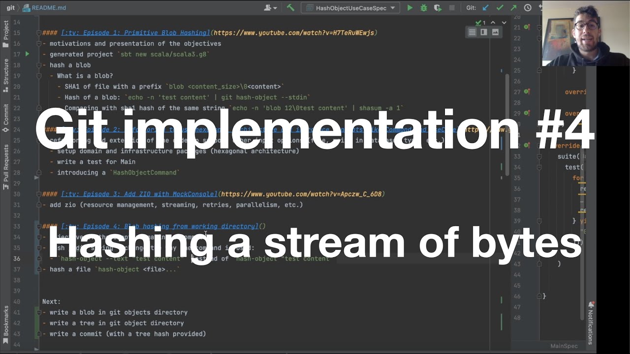 Git from scratch #4 - Hashing a stream of bytes (ZStream) - YouTube