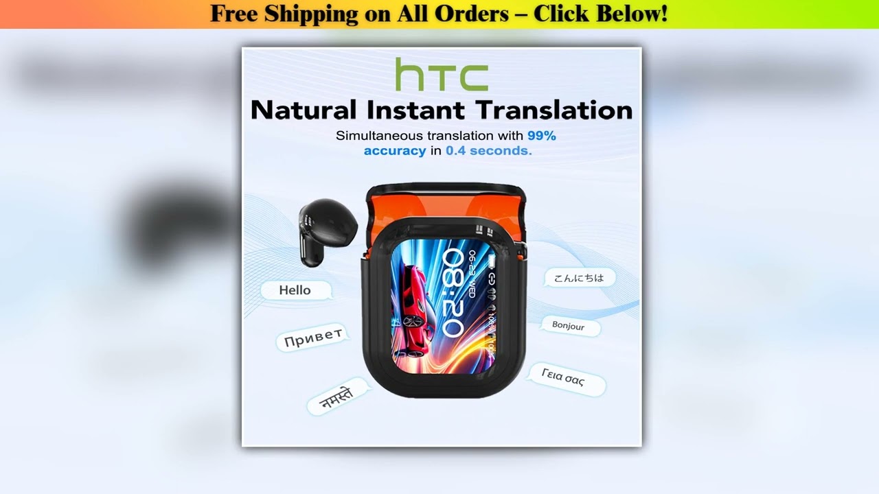 Translator HTC NE20 New Bluetooth 60 Wireless Headphones Translation Earphones IPX4 Waterproof