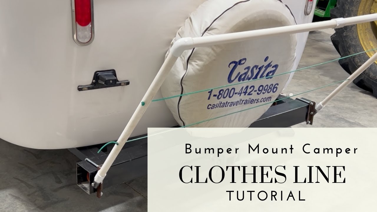 DIY Camper Clothes Line - Bumper Mount - Tutorial - YouTube