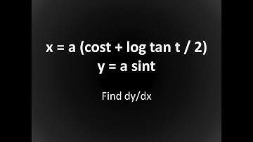 If x = a (cost + log tan t / 2) , y = a sint Find dy/dx | NCERT | CalculusCheck | Class12