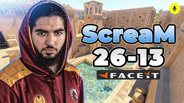 CS2 POV | ScreaM FACEIT Ranked (Anubis) with friends - Voice Comms 26-13