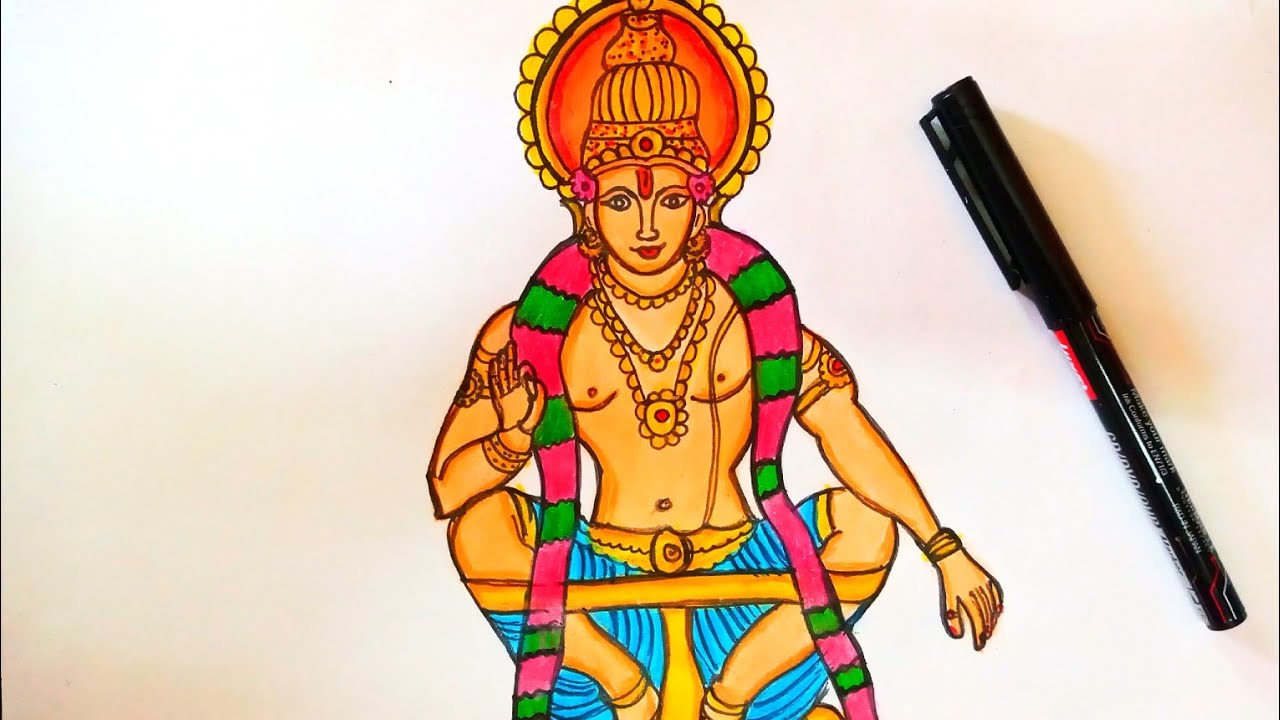 how-to-draw-lord-ayyappa-swamy-drawing-easy-step-by-step-painting-of