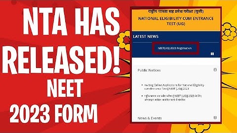 NTA RELEASED NEET 2023 APPLICATION FORM!! #nta #neet2023 #neetapplicationform
