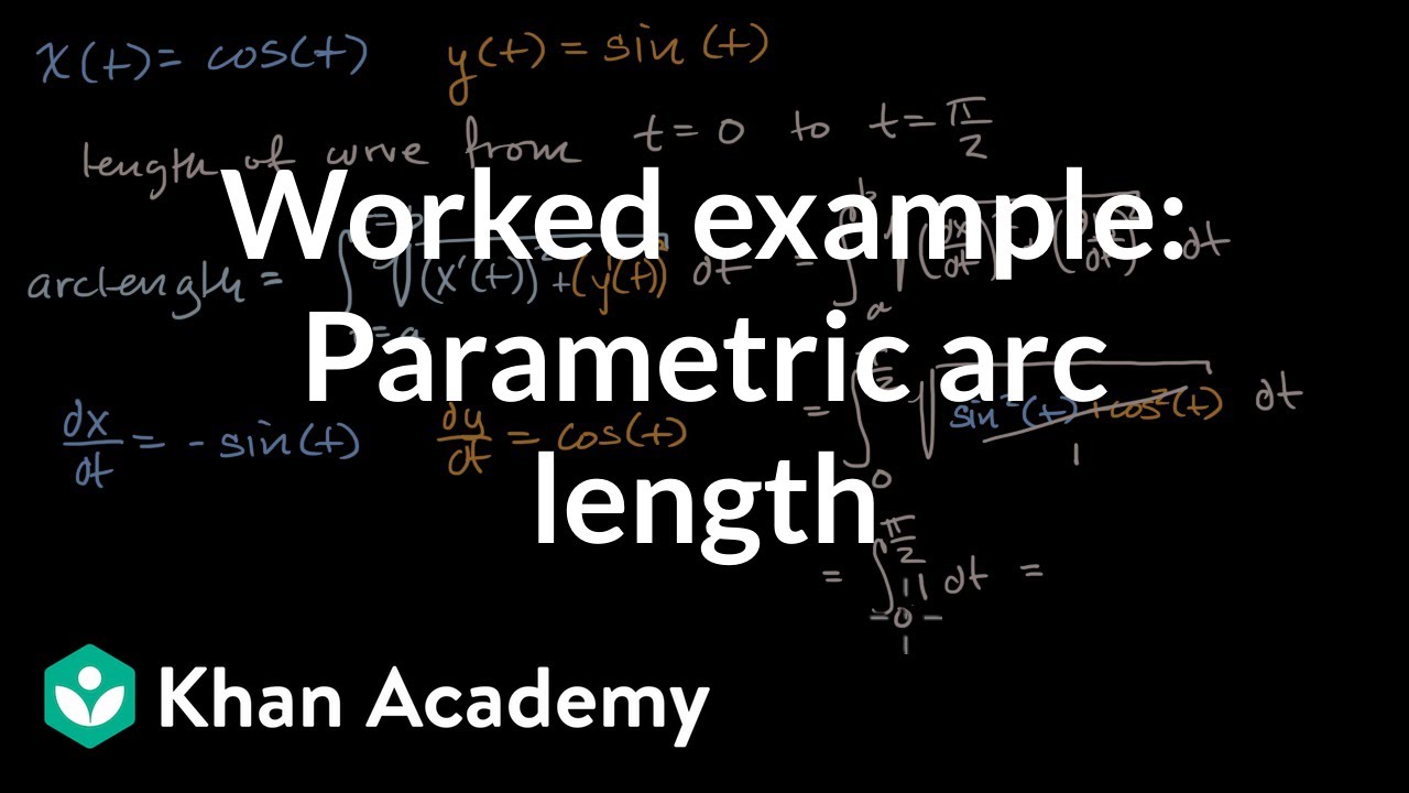 Worked Example Parametric Arc Length Video Khan Academy