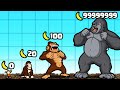 GROWING a BABY to MAX SIZE GORILLA!! - Idle Gorilla (KING KONG SIMULATOR)