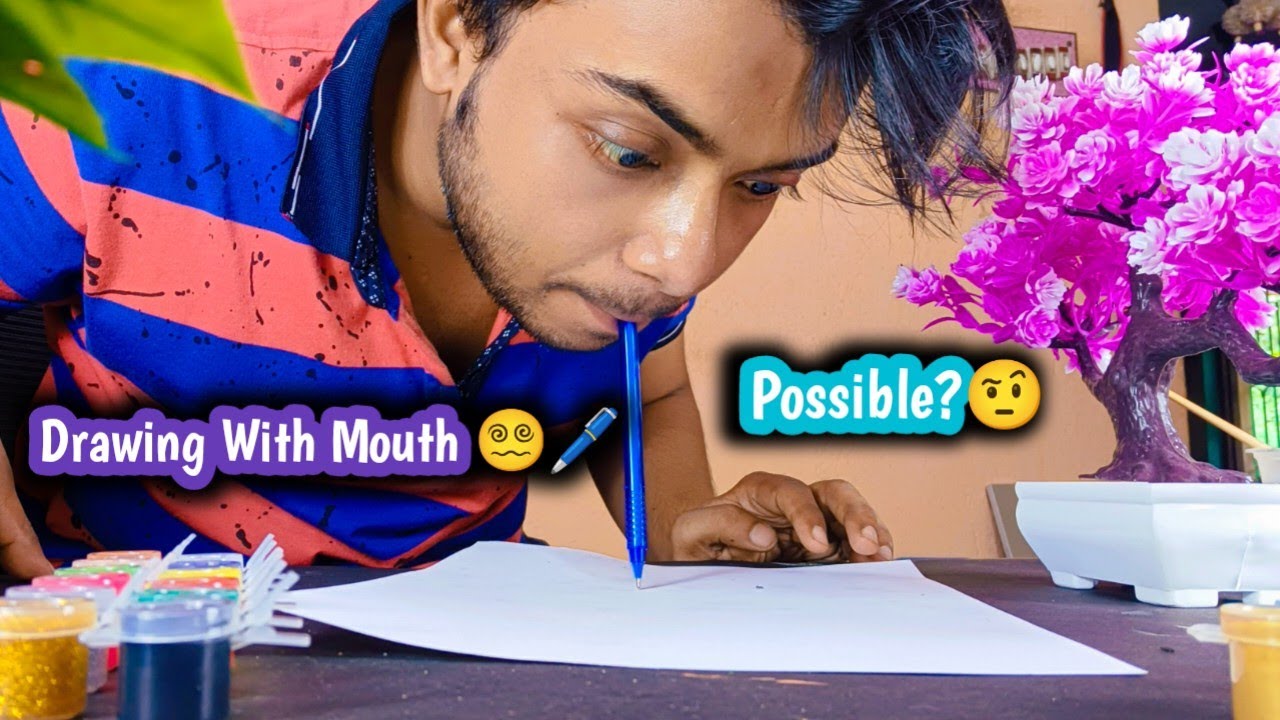 Pen Drawing Challenge with Mouth | 