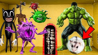 ALL VIRUS vs HULK vs SIREN HEAD Trevor Henderson - Hamster Maze with Traps | HAMGO #1