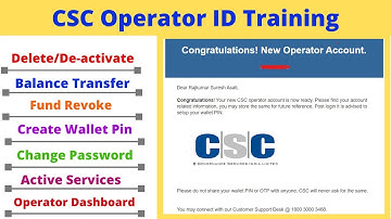 CSC Registration 2020 | CSC Operator ID :-Balance Transfer, Fund Revoke, Operator wallet & Services
