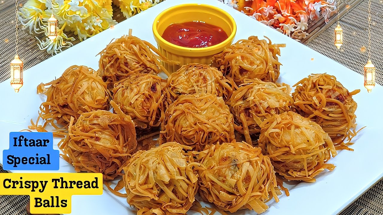 Crispy Thread Balls | Chicken Potato Balls with Crispy Thread Coating | Iftar Special