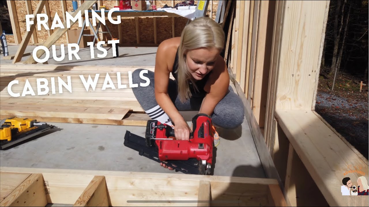 FRAMING our main CABIN Walls | Building A CABIN in the WOODS - YouTube