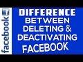 Difference Between Deactivating and Deleting Facebook ...