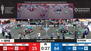 Qualification Match 51 - Overhead - 2025 PCH District - Gwinnett Event Presented by GCPS