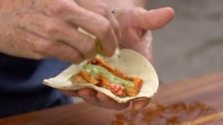 Tacos: Pork Cecina with Avocado-Tomatillo Salsa