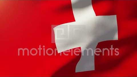 Switzerland Flag Waving In The Wind. Looping Sun Rises Style. Animation Loop Stock Animation
