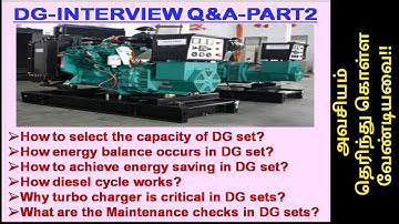 DG set interview questions & answers explained | Part 2 #tamil