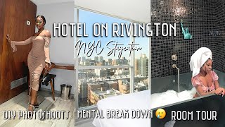 NYC Solo Staycation!🗽 DIY Hotel Photoshoot✨ + Room Tour - King Corner Room😻 Hotel on Rivington