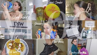 VLOG: Grwm + New shoes + Grocery haul + Pantry clean out + etc...
