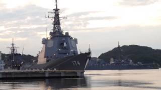 20150620 DDG-174きりしま 国旗降ろしかた