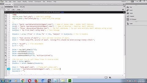 send email using smtp in php