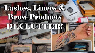 Lash Drawer DECLUTTER! Decluttering my Lashes, Liners & Brow Products!