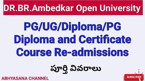 PG/DIPLOMA/PG DIPLOMA & CERTIFICATE COURSES RE - ADMISSION DETAILS - 2023 @ AMBEDKAR OPEN UNIVERSITY
