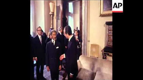 SYND 07/11/1970 ETHIOPIAN EMPEROR, HAILE SELASSIE MEETS WITH ITALIAN PREMIER COLOMBO