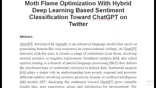 Moth Flame Optimization With Hybrid Deep Learning Based Sentiment Classification Toward ChatGPT on T