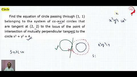40 Find the equation of circle passing through 1, 1 belonging to the system of co axial circles that