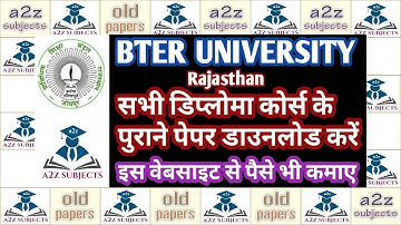 BTER DIPLOMA QUESTION PAPERS | RAJASTHAN DIPLOMA QUESTION PAPERS AND EARN MONEY