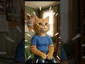 cute orange cat excited on day 1 piggy saving. #ai #aianimation #cat #savemoney
