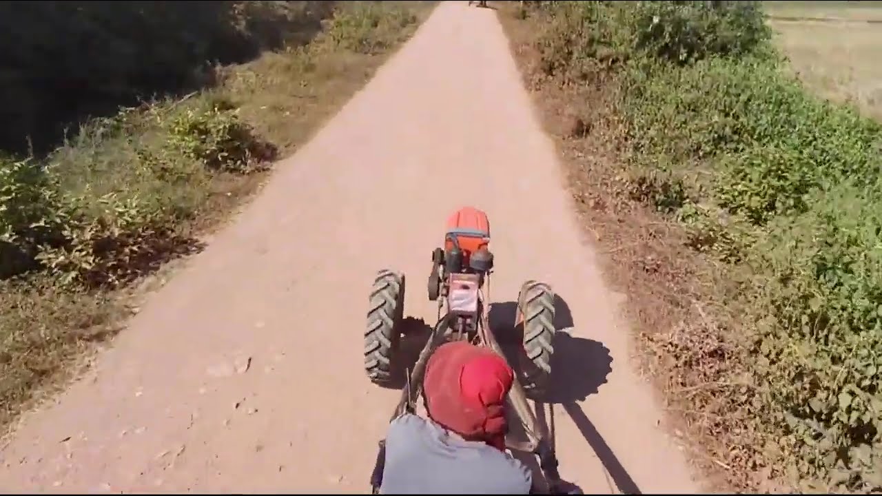 Rural Road Trip by Hand Tractor 🚜 | Scenic Bridge Crossing & Village Views in Cambodia 🇰🇭
