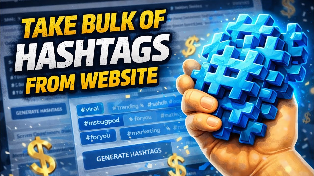 Take bulk of Hashtags from websites (to improve SEO of your video)