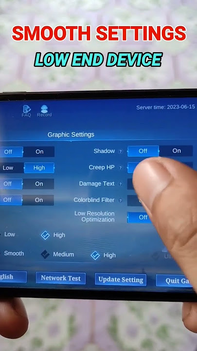 SMOOTH SETTINGS FOR MOBILE LEGENDS 👉Low End Device #mobilelegends #mlbb