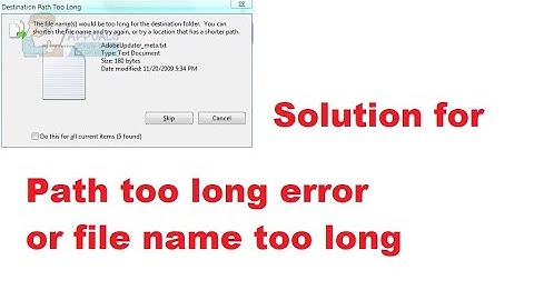 How to Solve Destination Path Too Long Error In Windows 10 /Windows 11