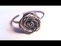 Simple wire wrap rose ring tutorial DIY - anello con rosa in filo di ferro fai da te