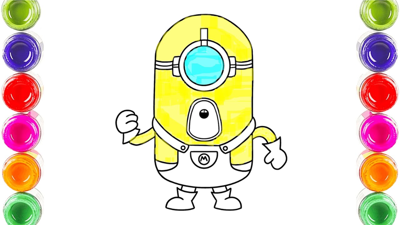 Mega Minion Dave Drawing for kids, Painting & Coloring for kids, Toddlers  Let's Draw Together