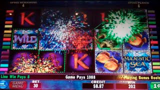 Majestic Sea Slot Machine Bonus - 10 Free Games Win with Split Symbols
