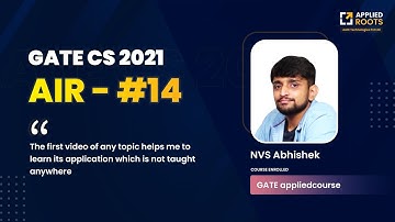 Congratulations NVS Abhishek Secured AIR 14 in GATE CS 2021 | Course Enrolled | APPLIED COURSE