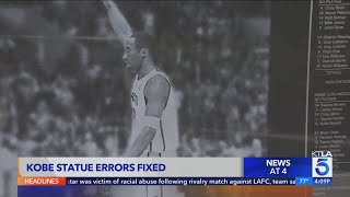 Typos fixed on Kobe Bryant’s statue at Crypto.com Arena