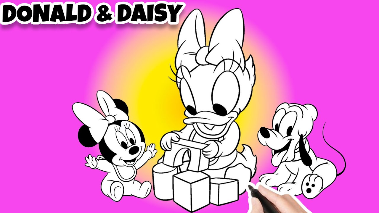 Disney Babies Minnie, Pluto & Daisy Duck Drawing | Cute Cartoon Art for Kids