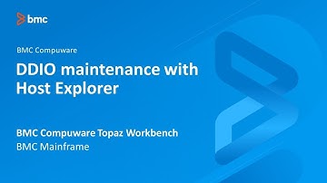BMC Compuware Topaz Workbench - DDIO Maintenance with Host Explorer