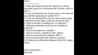 Part 3 : Manual testing interview questions
