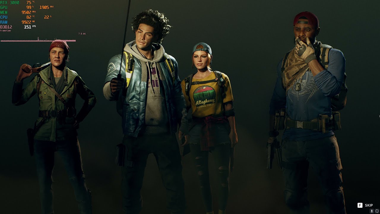 Back 4 Blood RTX 3080 Ryzen 5900x 1440p Epic Settings Benchmark