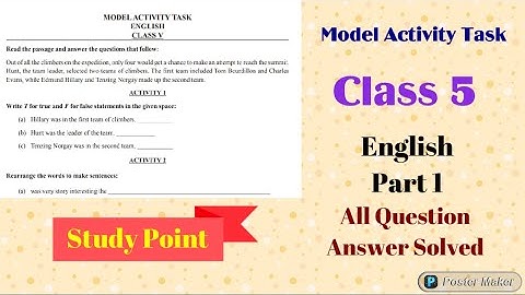 CLASS 5||  English || Model Activity Task || Part 1|| Study Point