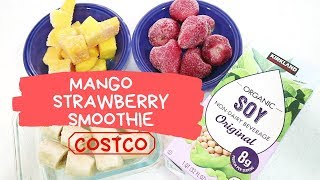 コストコ　冷凍マンゴーと冷凍ストロベリーで簡単美味しいスムージー作の作り方/COSTCO,Mango&Strawberry Smoothie,bamix